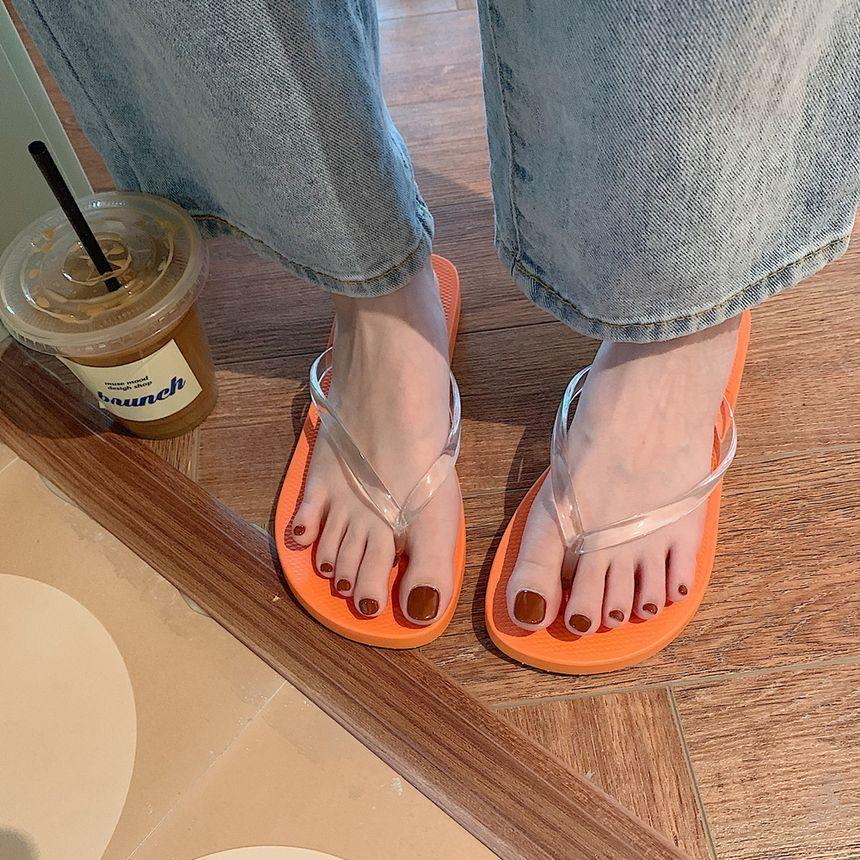 Clear PVC Strap Flip Flops Product Image