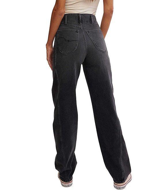 Free People We The Free Aster Straight Leg Denim High Rise Jeans Product Image