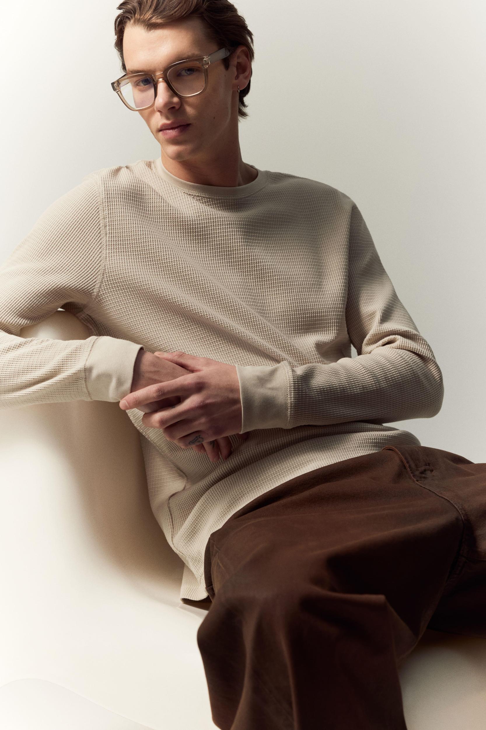Slim Fit Waffled Jersey Shirt Product Image
