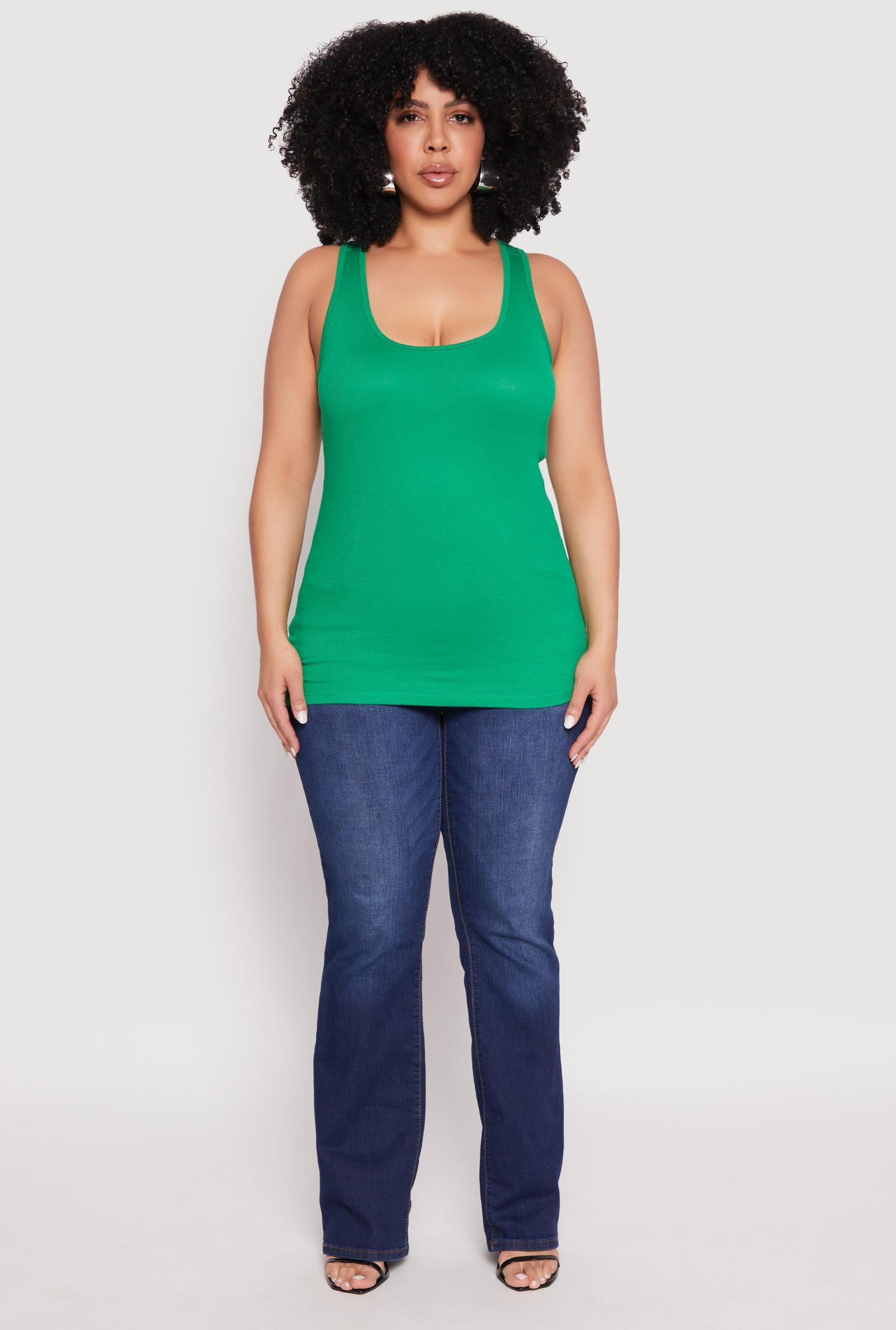 Womens Plus Size Rib Knit Tank Top Product Image