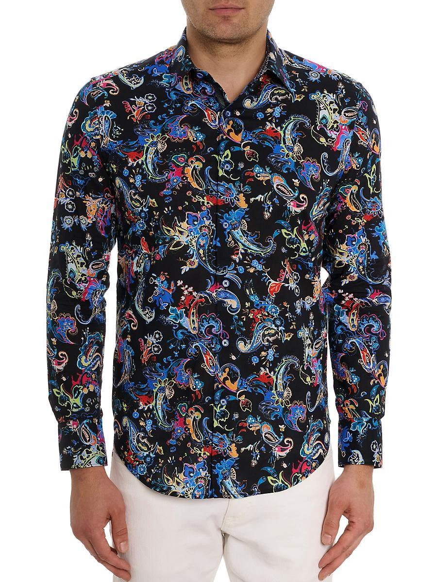 Mens Electric Reef Graphic Cotton Shirt Product Image