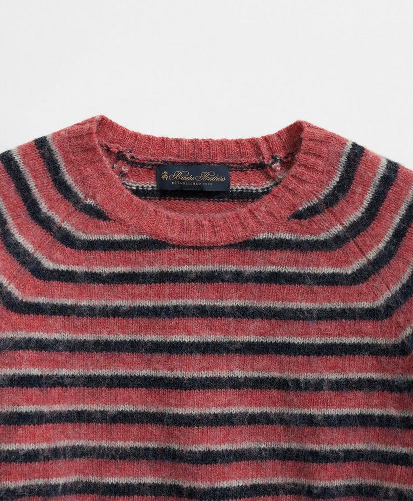 Crewneck Sweater in Striped Brush Wool Product Image