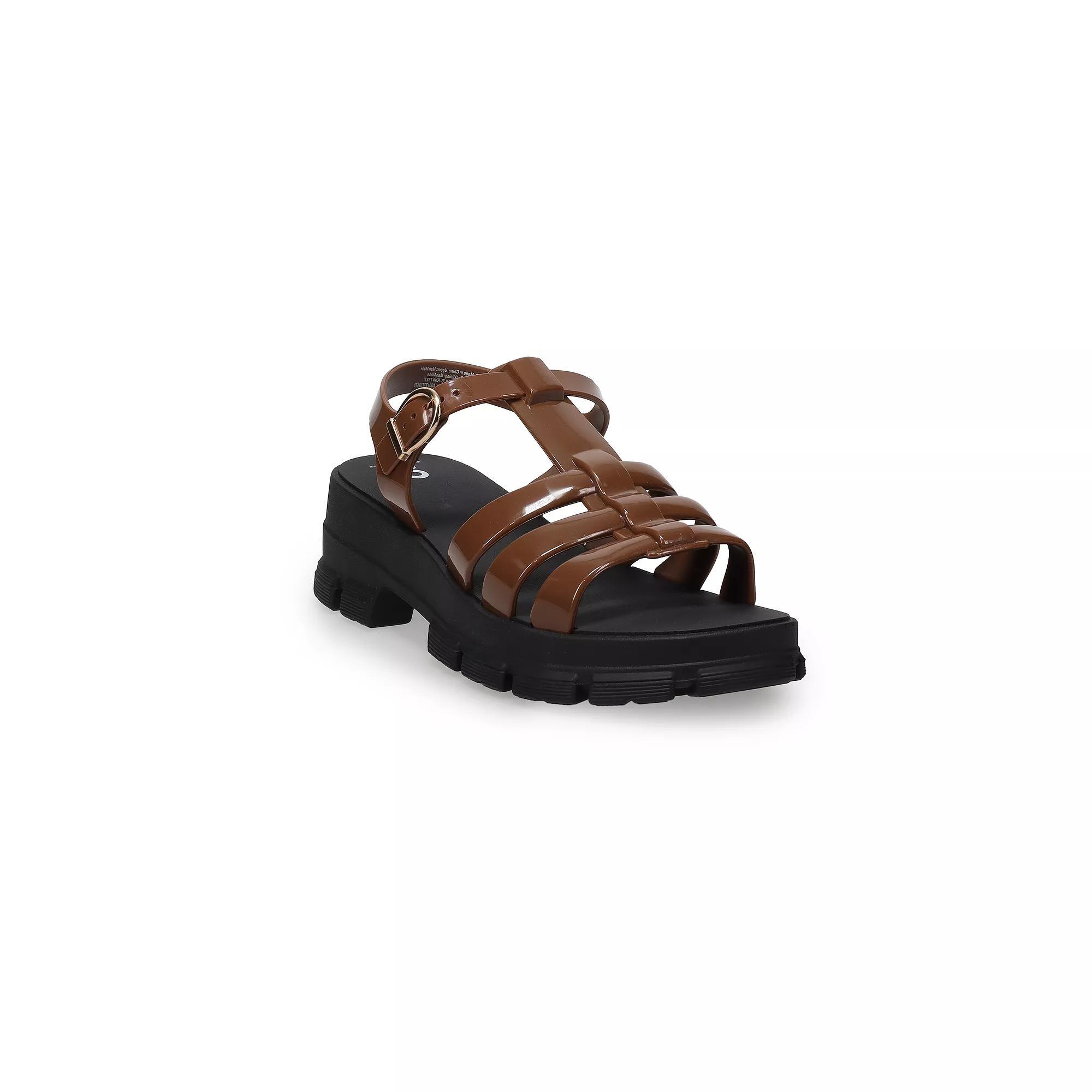 SO® Gillis Jelly Fisherman Women's Sandals, Size: 5, Brown Product Image