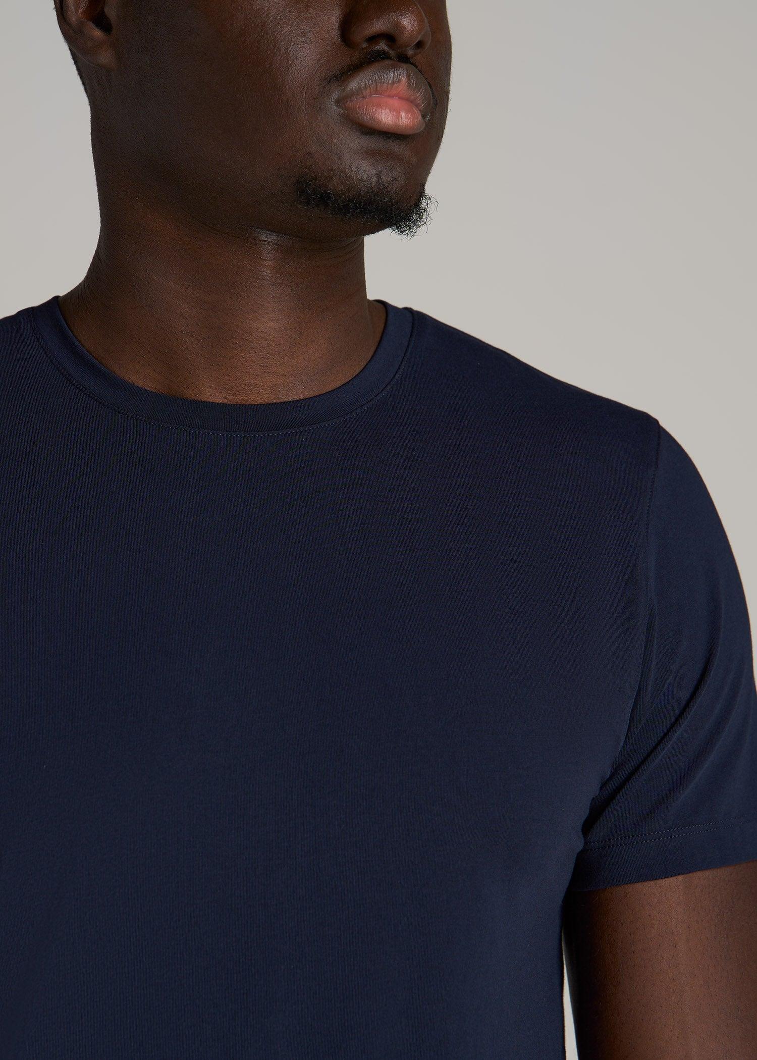 The Essential MODERN-FIT Crewneck Tee for Tall Men in True Navy Product Image
