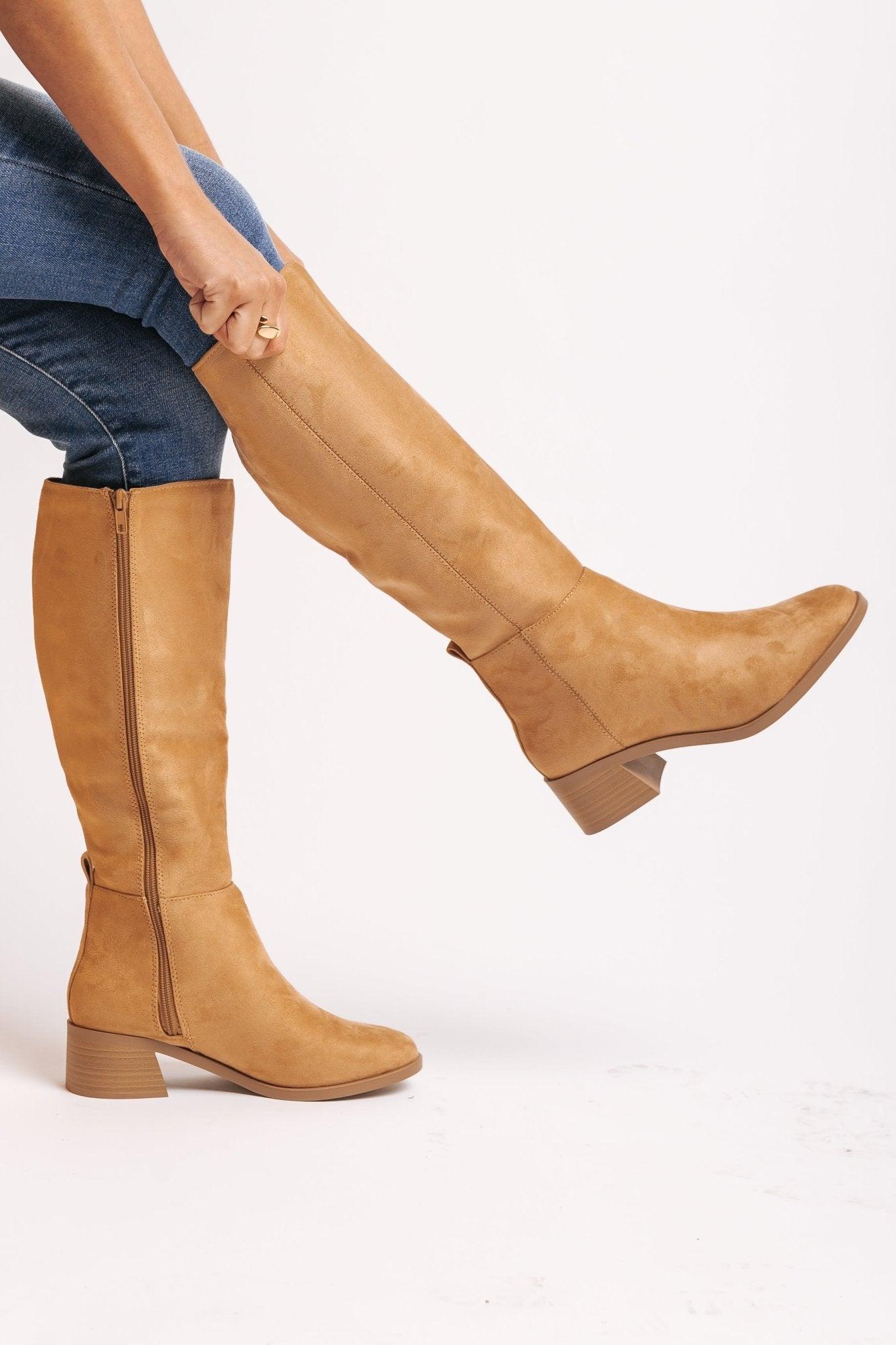 Vintage Tan Suede Knee High Boots - FINAL SALE Product Image