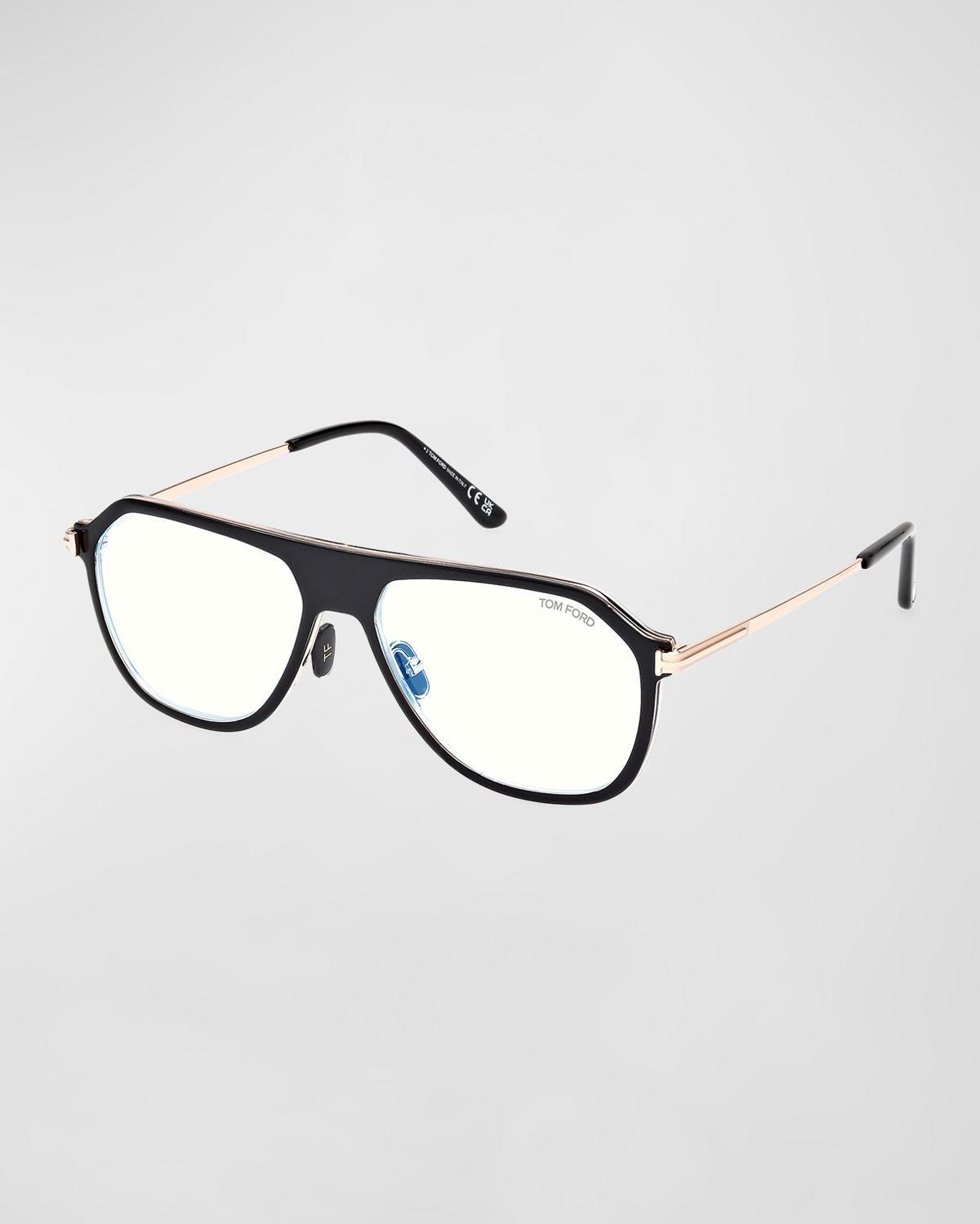 Mens Acetate Round Blue Light-Blocking Glasses Product Image