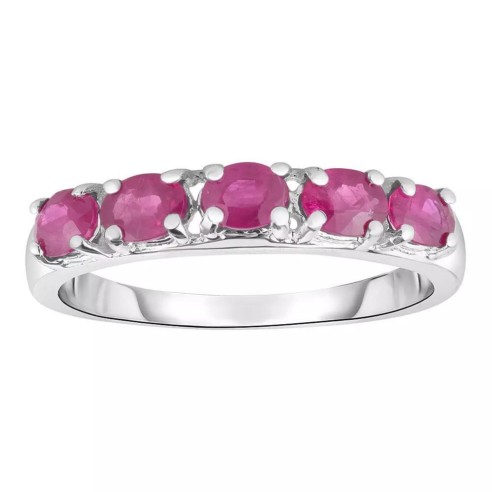 10k White Gold Ruby Ring, Womens 10k Whgold Product Image
