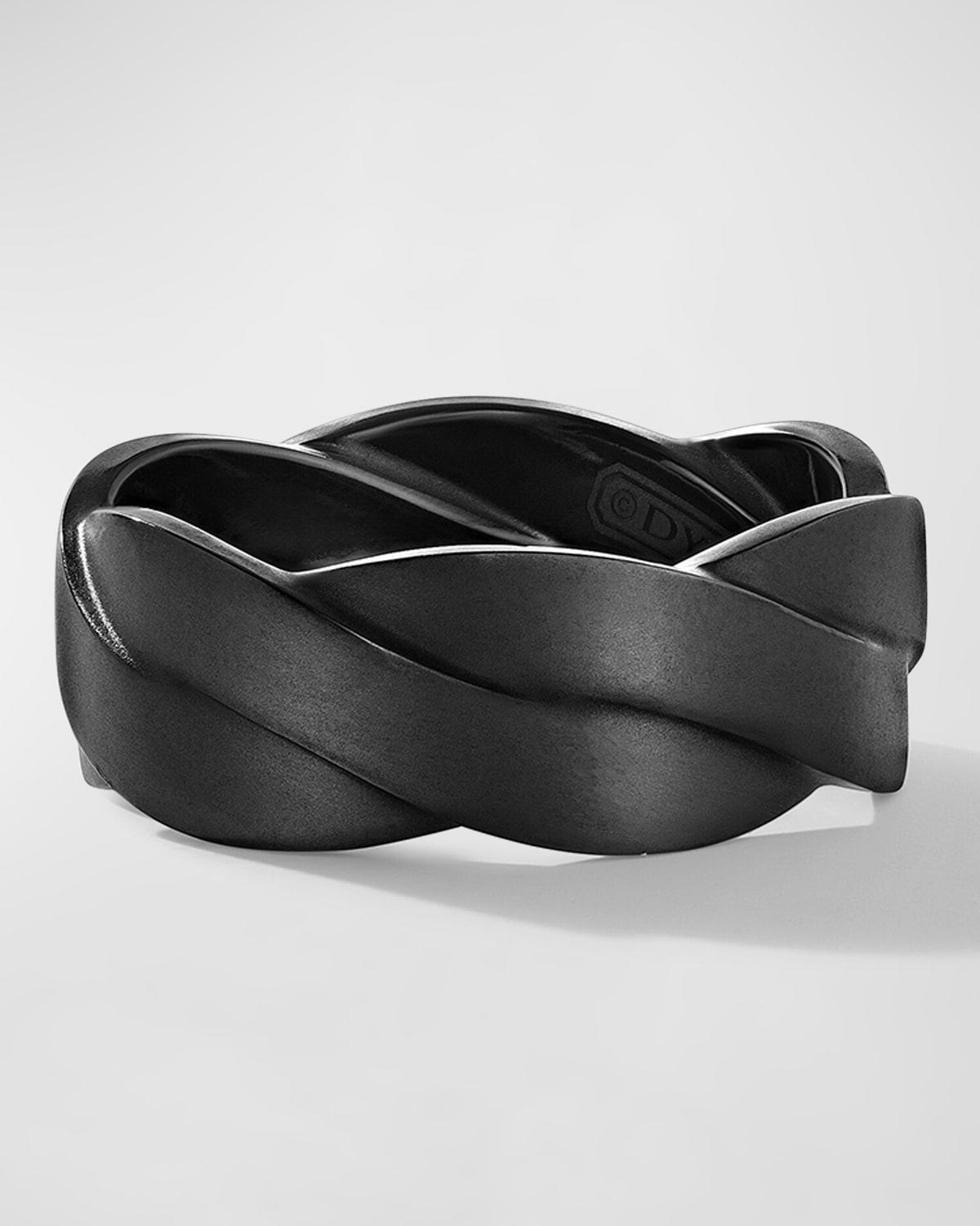 Mens DY Helios Band Ring in Black Titanium, 9mm Product Image