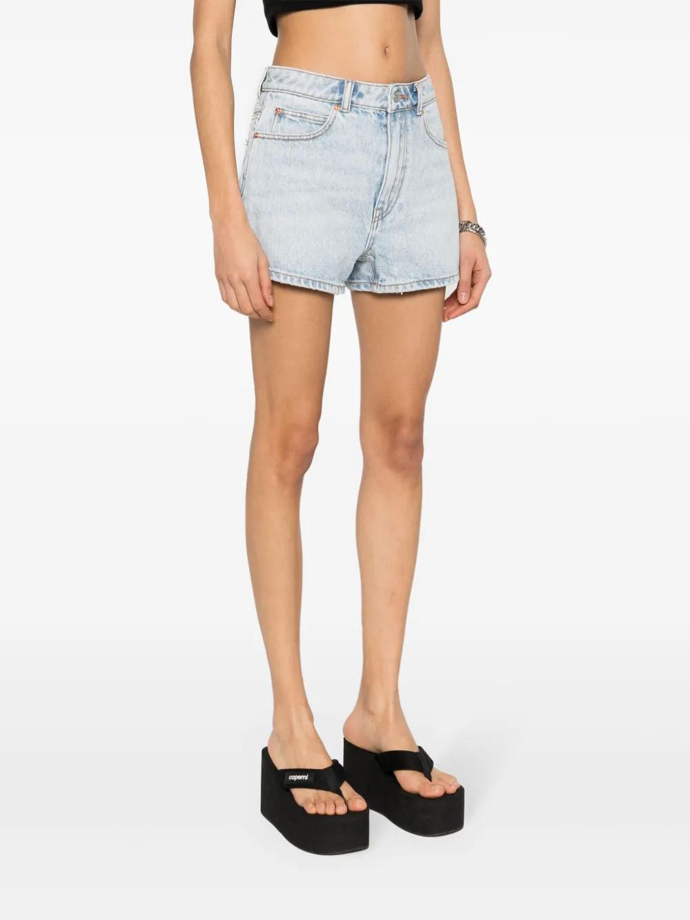 logo-embroidered denim shorts Product Image
