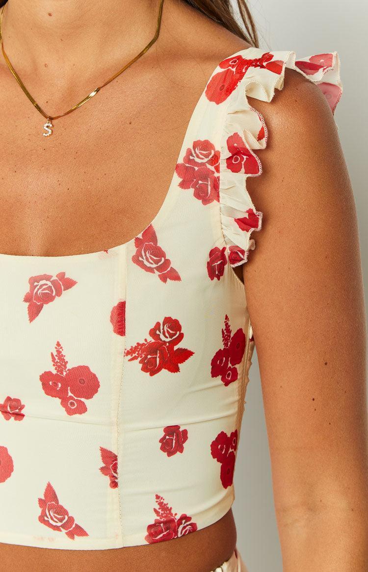 Rachel Rosie Cream Crop Top Product Image