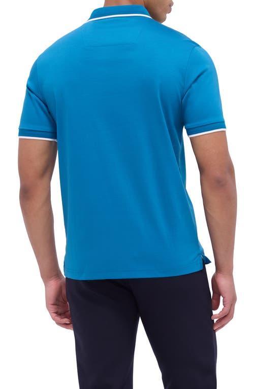 BUGATCHI Tipped Contrast Collar Polo In Sapphire Product Image