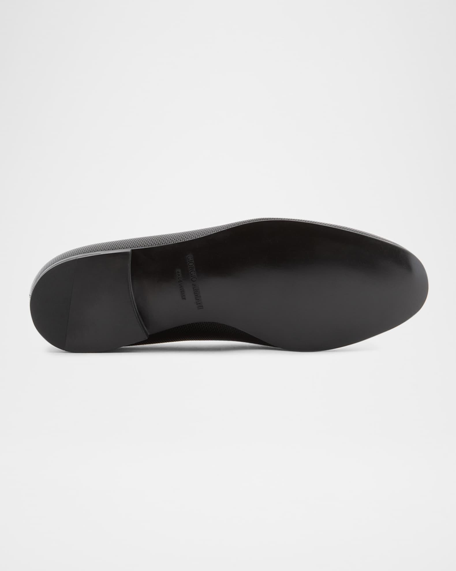 Men's Textured Leather Grosgrain-Trim Loafers Product Image