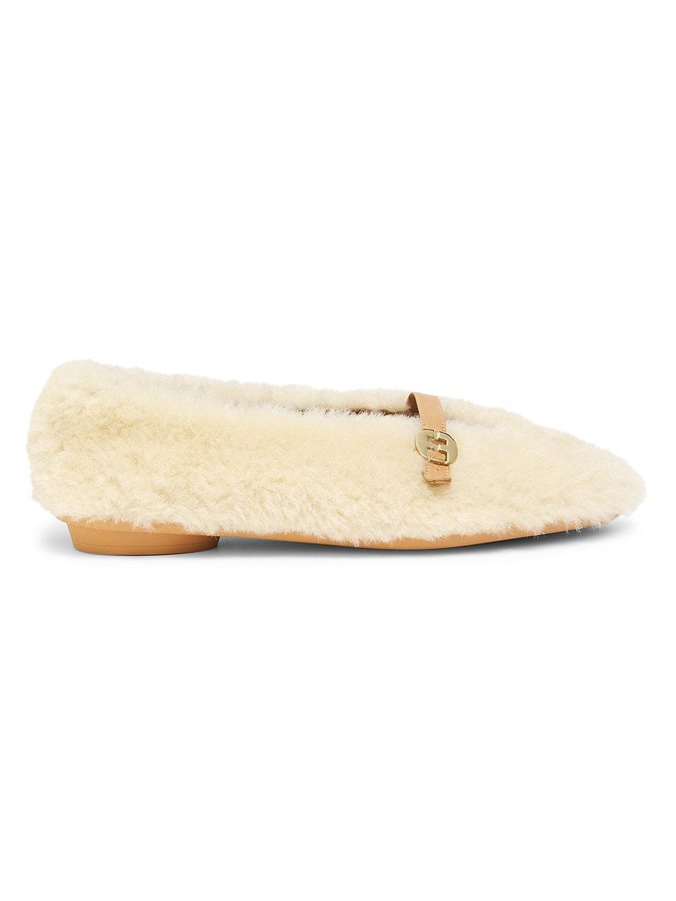 Womens Noella Shearling & Leather Flats Product Image