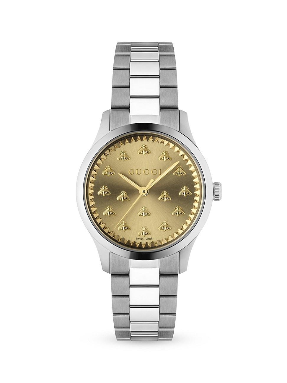 Womens G Timeless Multibee Golden Stainless Steel Bracelet Watch Product Image