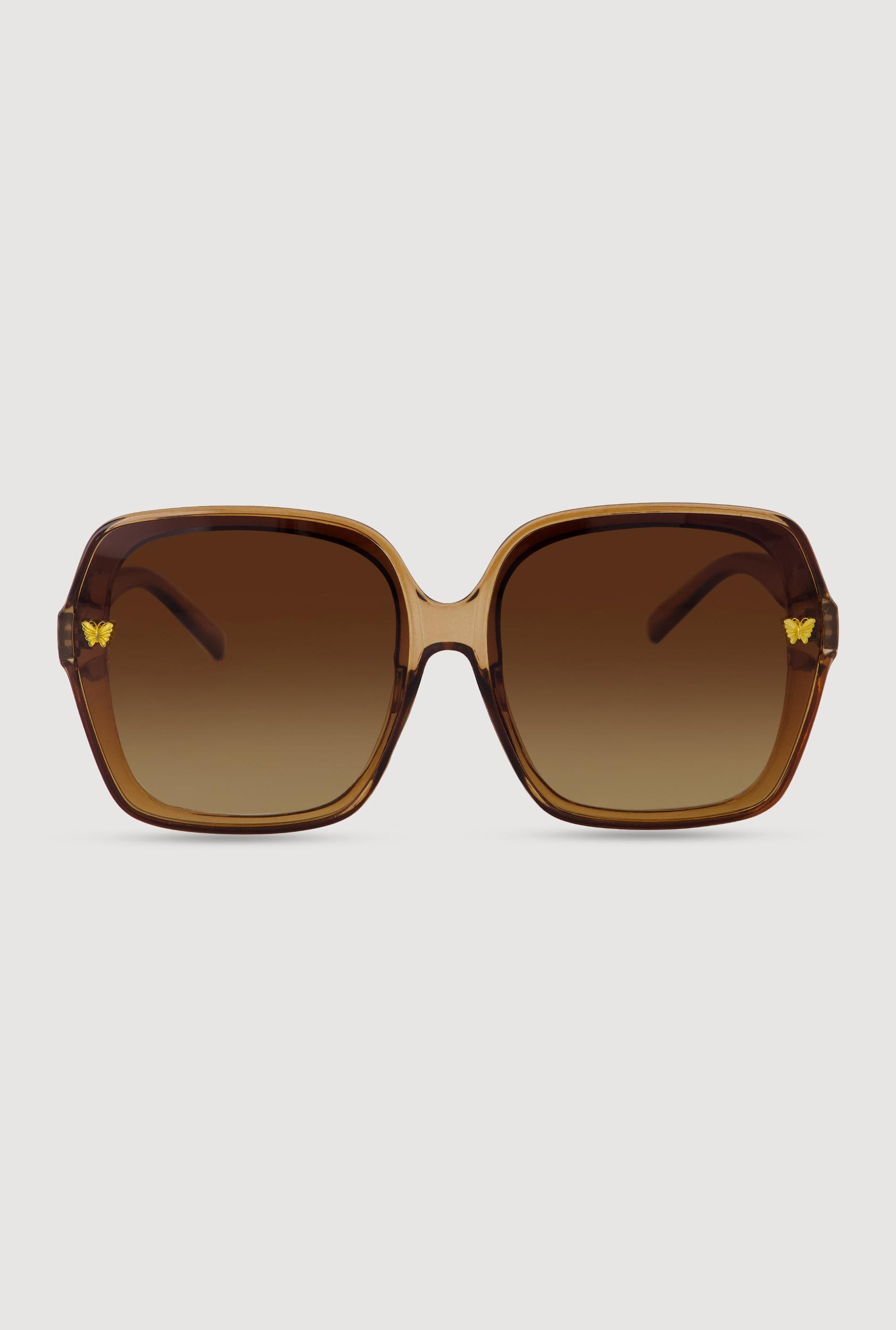 Metallic Butterfly Detail Ombre Lens Sunglasses Unisex Product Image