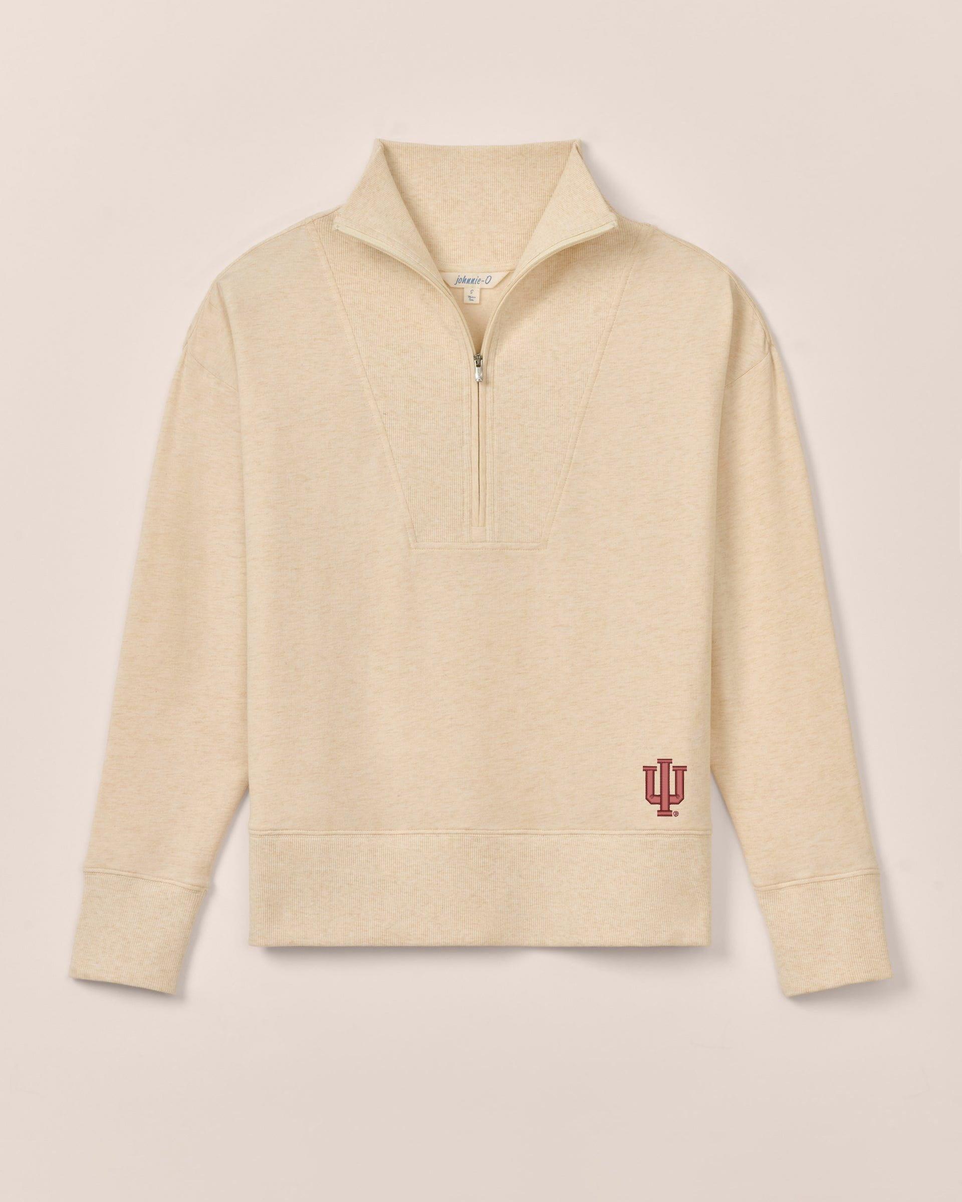 Women's Indiana Taylor Drop Shoulder Cotton 1/4 Zip - Hoosiers Logo Female Product Image