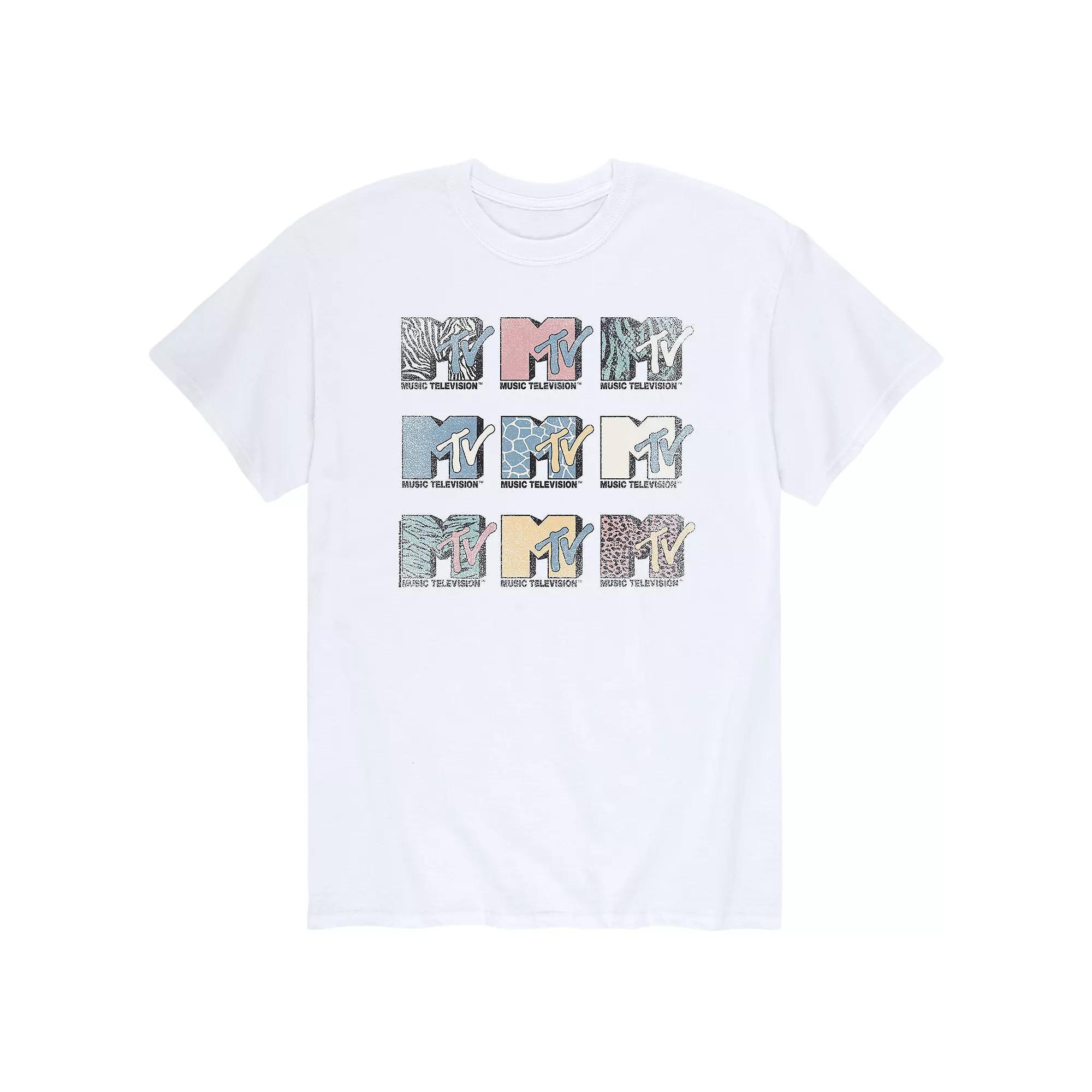 Men's MTV Logos Tee, Size: XXL, White Product Image