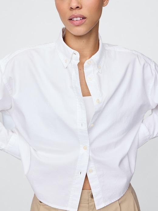 Organic Cotton Oxford Cropped Big Shirt Product Image