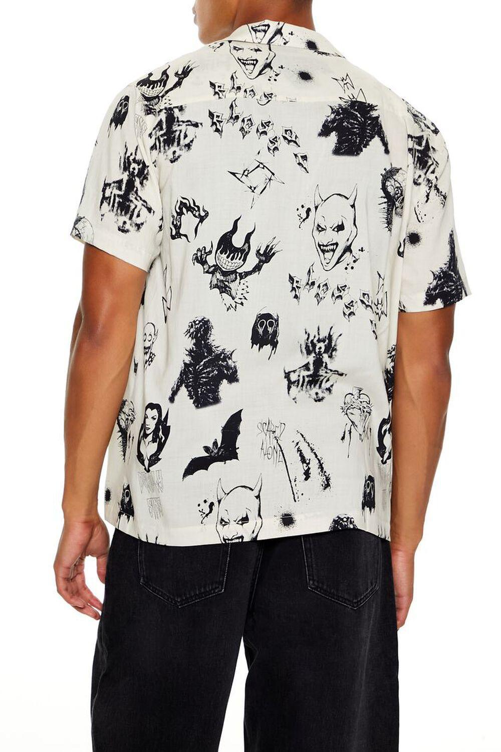 Monster Print Cuban Collar Shirt | Forever 21 Product Image