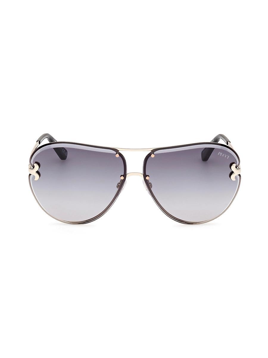 Womens Pilot 66MM Mirror Sunglasses Product Image