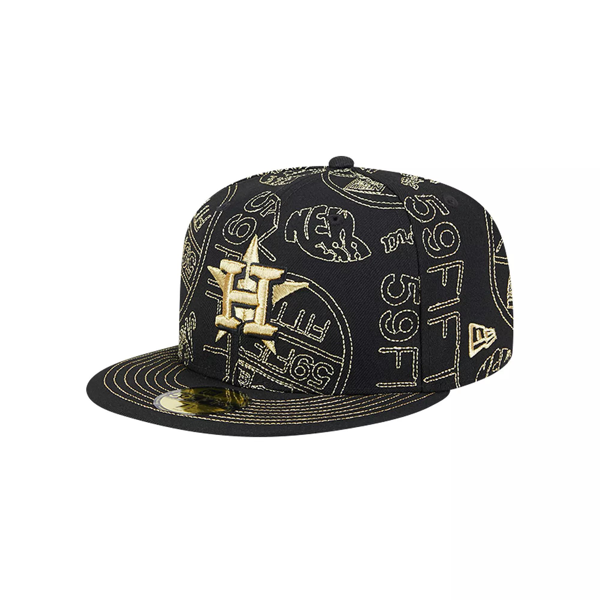 Men's New Era Black Houston Astros 59FIFTY Day Allover Fitted Hat, Size: 7 Product Image