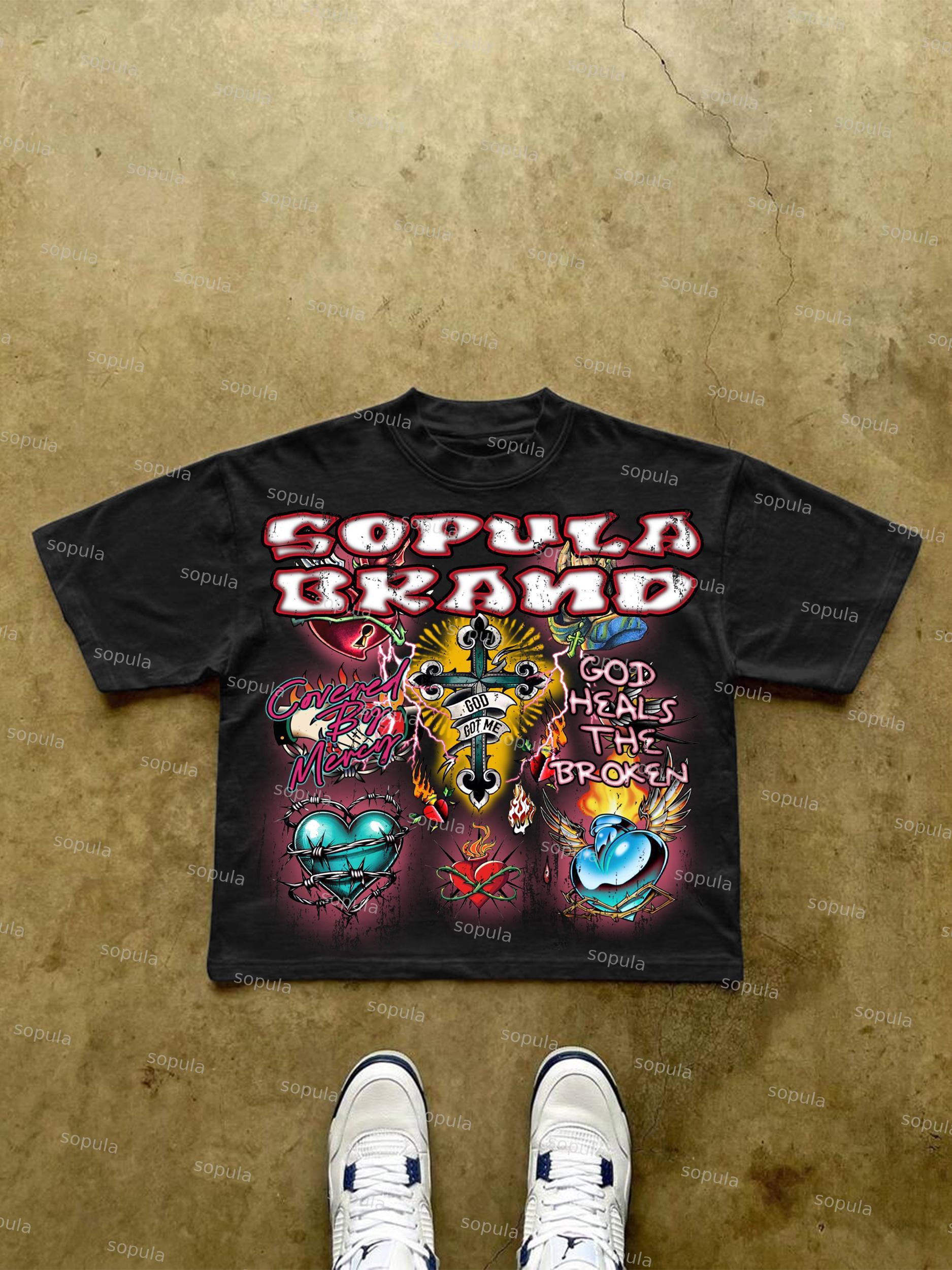 Jesus God Sacred Heart Brand Graphic Cropped T-shirt Product Image