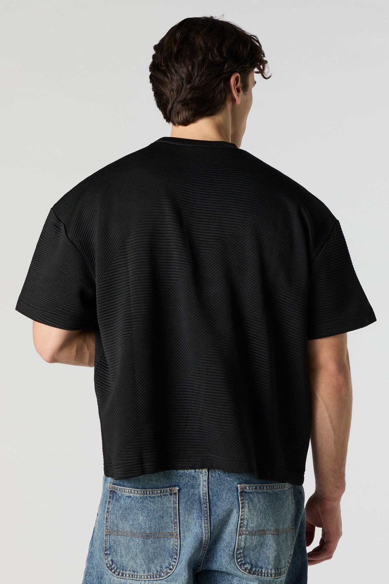 Ribbed Textured Relaxed T-Shirt Male Product Image