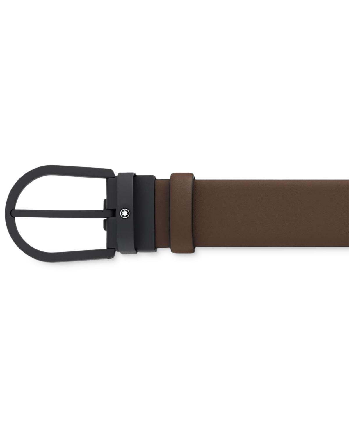 Mens Horseshoe Buckle Leather Belt Product Image