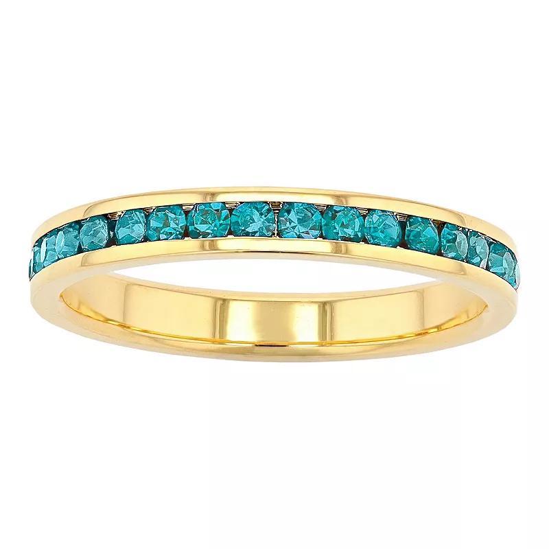 Traditions Jewelry Company 18k Gold Over Silver Birthstone Crystal Eternity Ring, Women's, Size: 5, 18k Gold Plated Dec Product Image