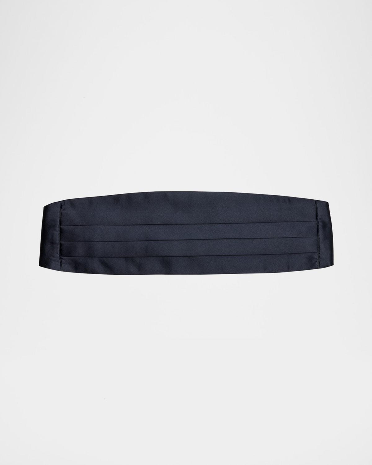 Mens Cotton and Silk Pleated Cummerbund Product Image