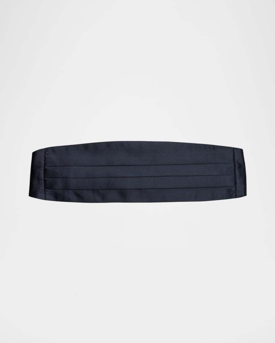 Mens Cotton and Silk Pleated Cummerbund Product Image