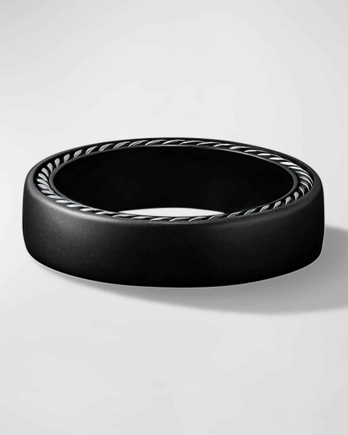 David Yurman Mens Streamline Band Ring in Black Titanium, 6mm Product Image