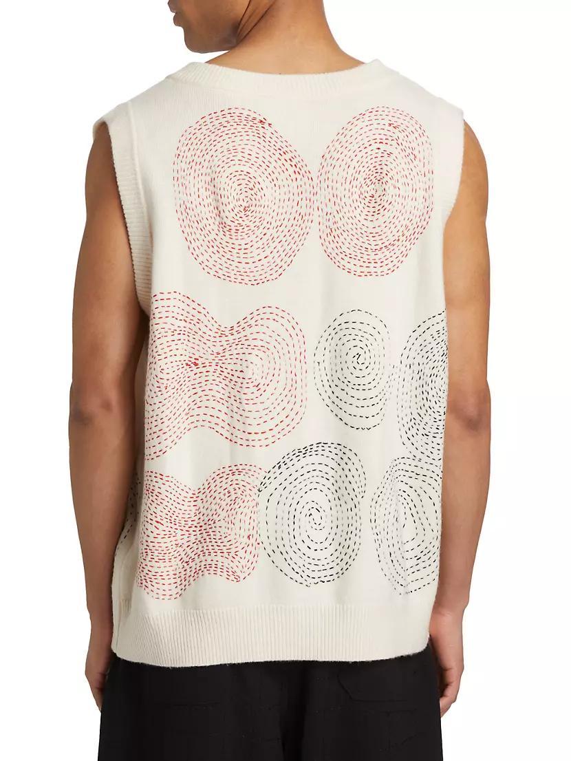 Circle Wool Knit Vest Product Image
