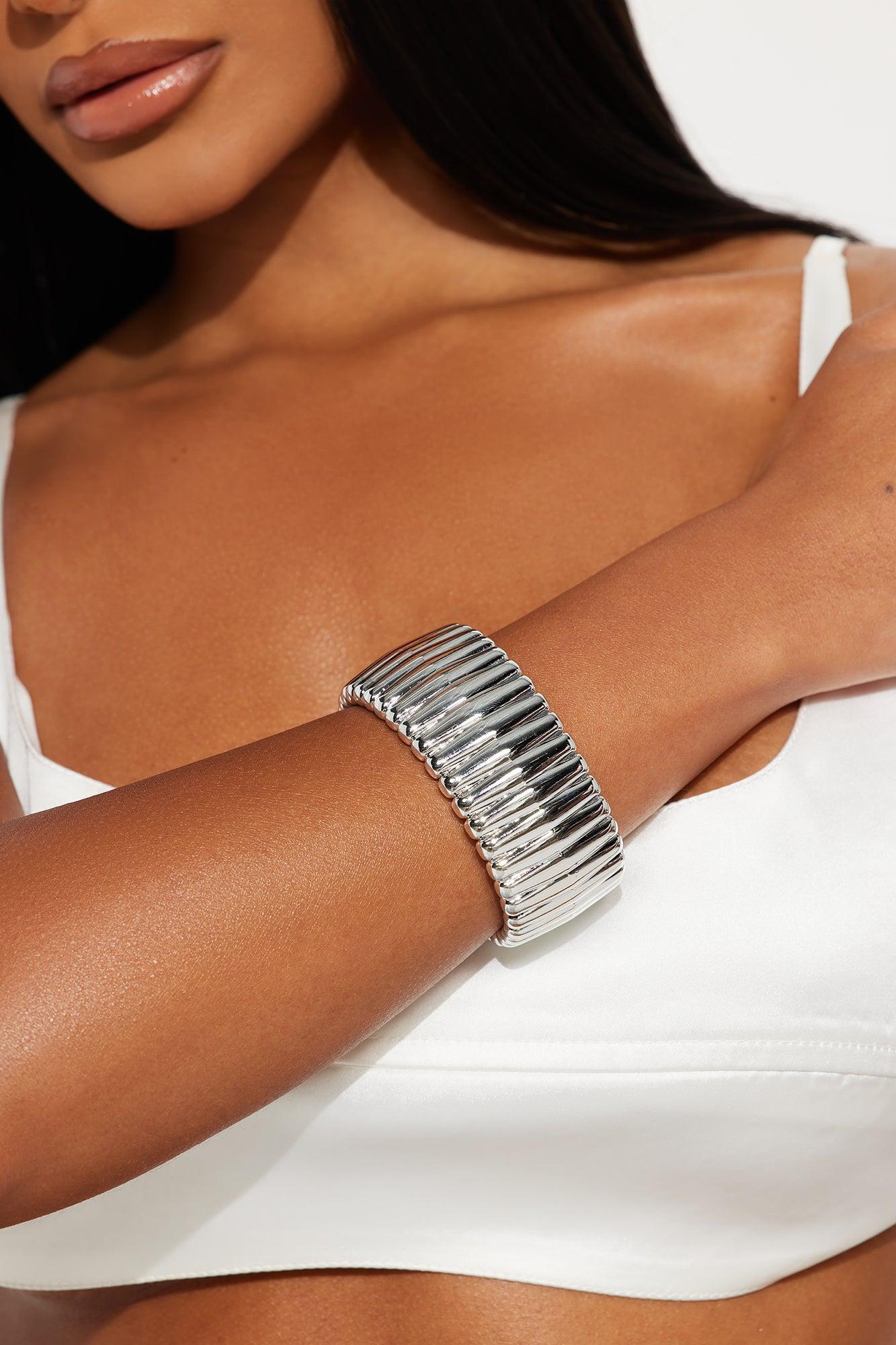Life Is A Vacation Cuff Bracelets - Silver Female Product Image