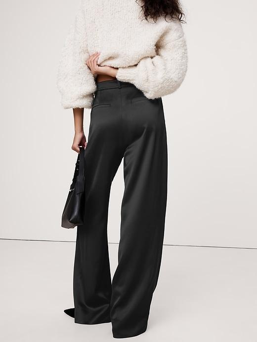 Soho High-Rise Wide-Leg Italian Wool Pant Product Image