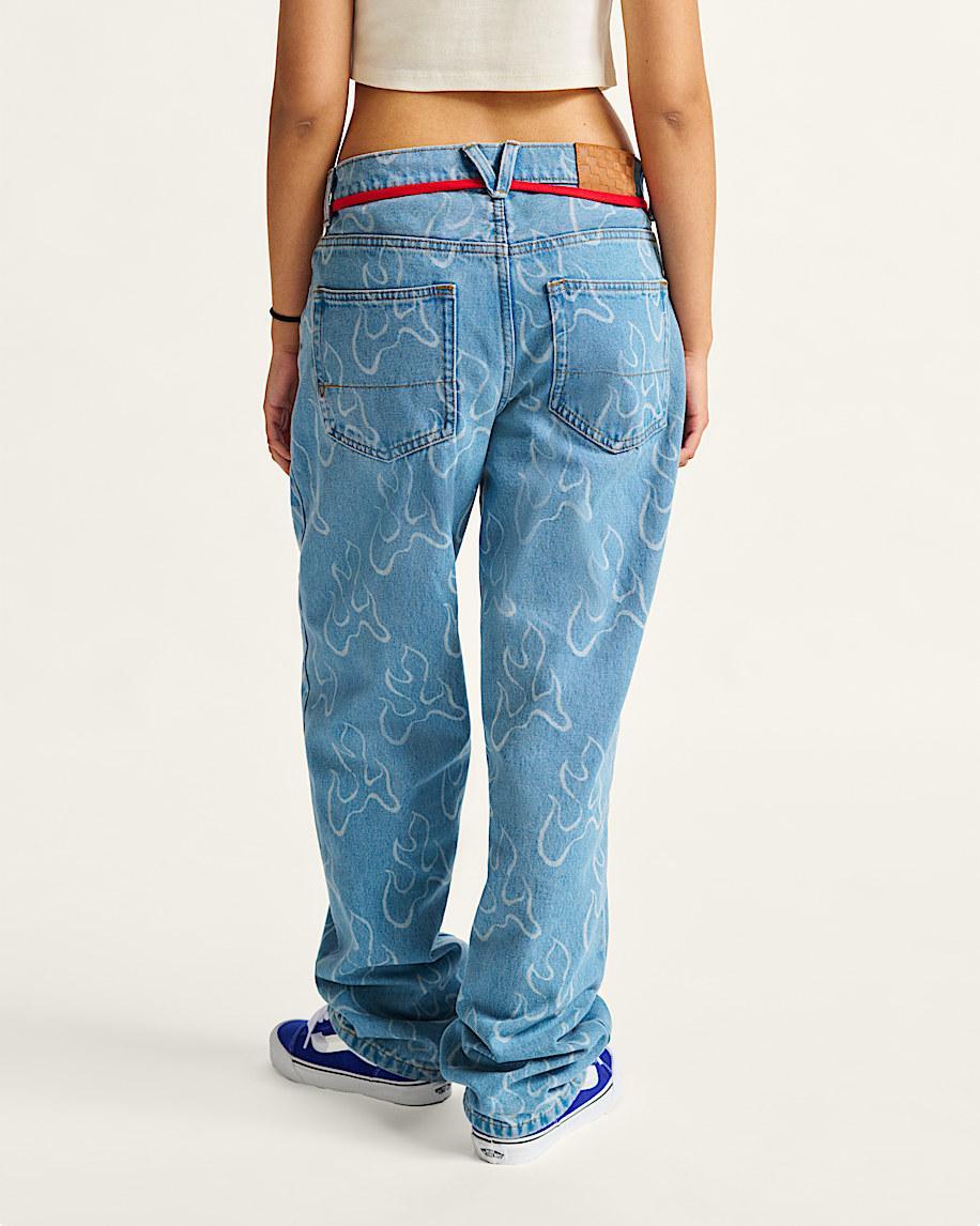 Check-5 Blaze Loose Denim Pants in Stonewash Blue| Vans US Product Image