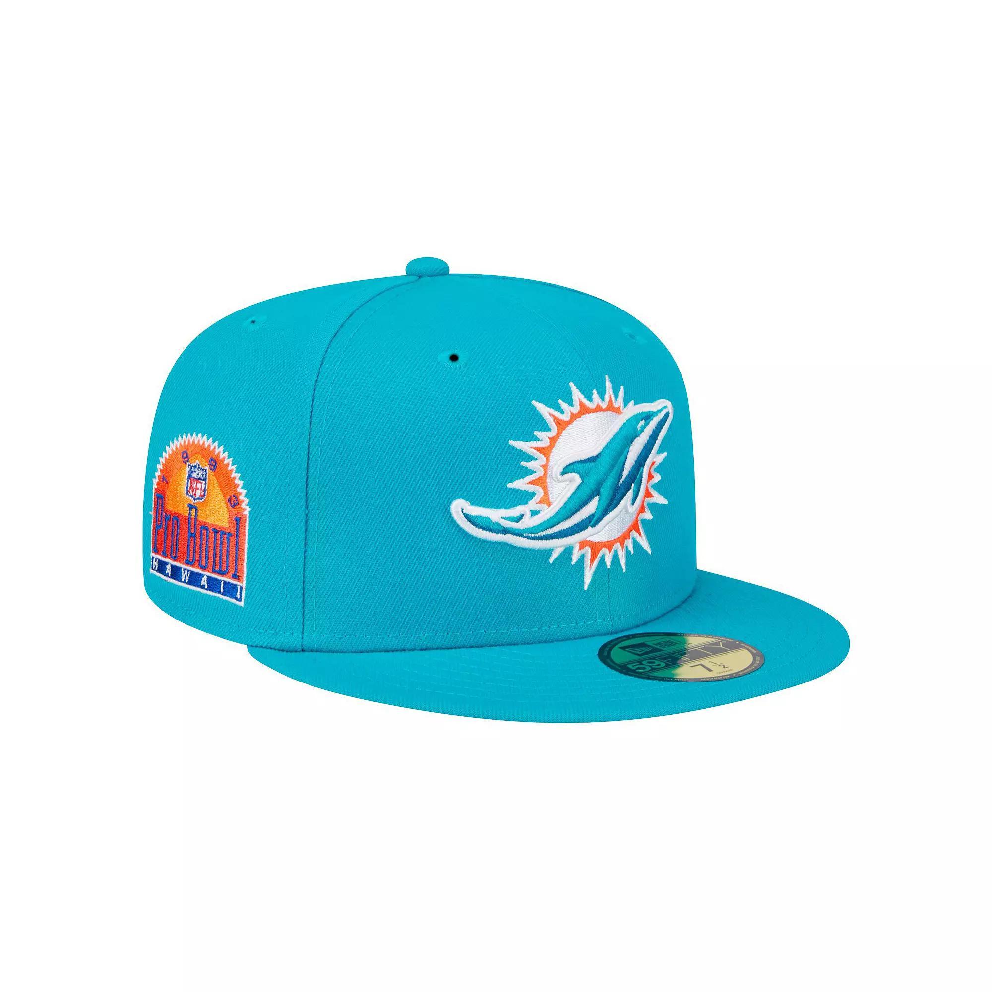 Men's New Era Aqua Miami Dolphins  Main Patch 59FIFTY Fitted Hat, Size: 7 5/8, Turquoise A Product Image