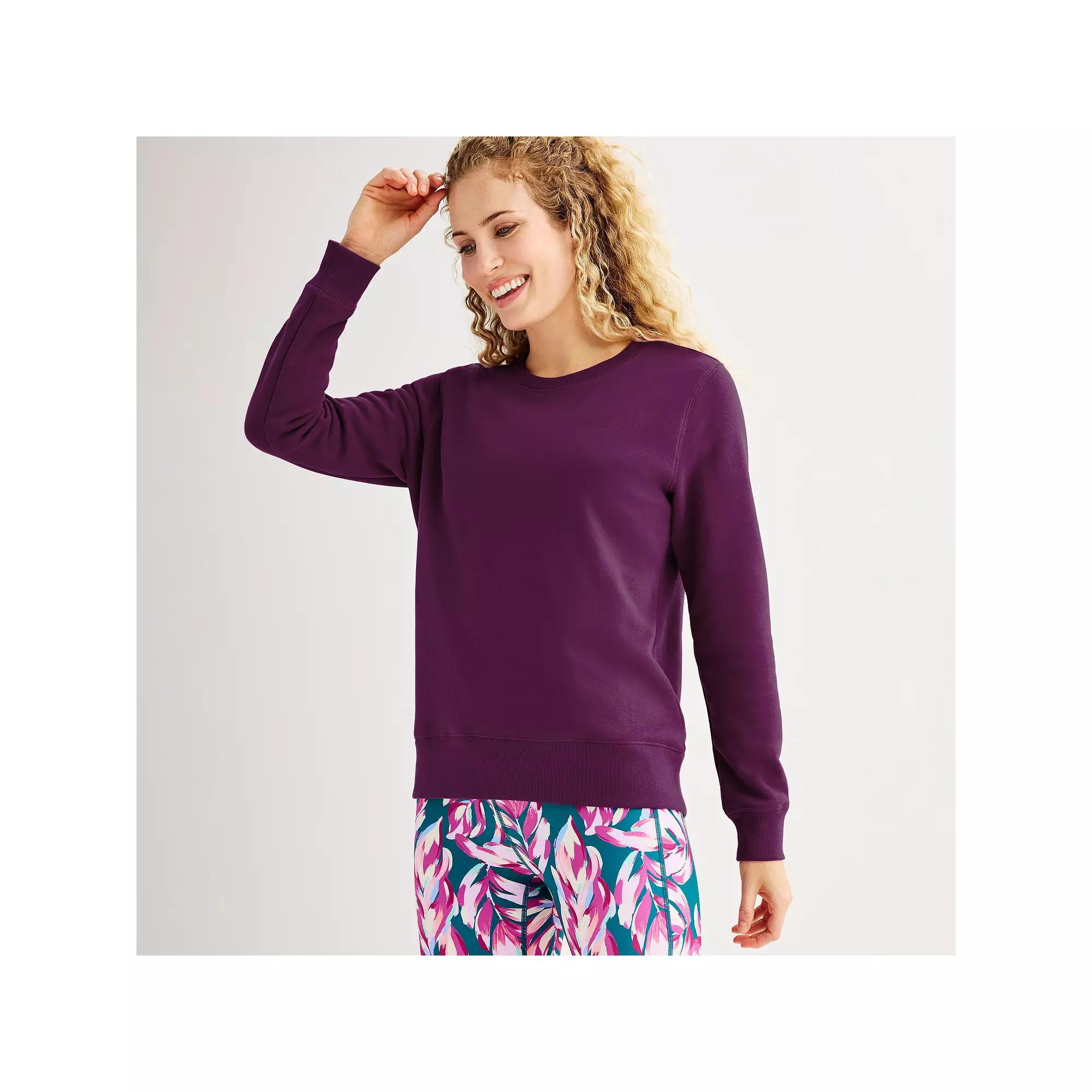 Women's Tek Gear® Ultrasoft Fleece Crewneck Sweatshirt, Size: Medium Tall, Pink Grigio Product Image