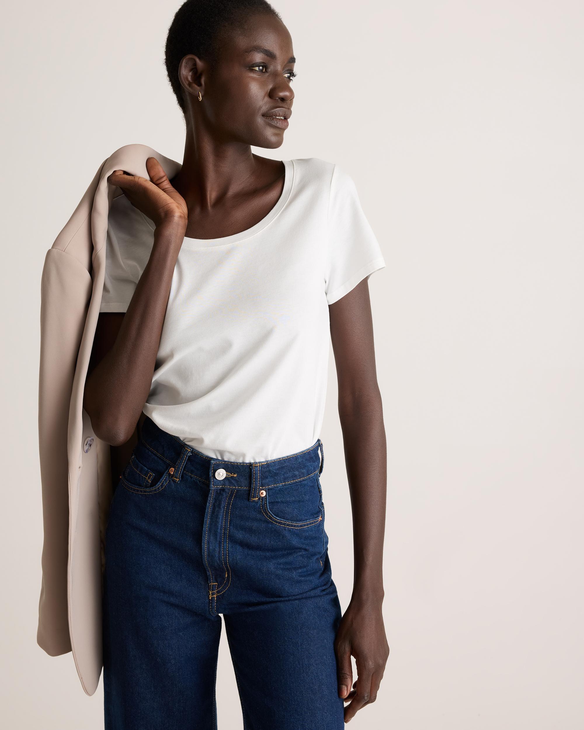 Quince | Women's Cotton Modal Crew Neck T-Shirt Size XS, Cotton/Modal Product Image