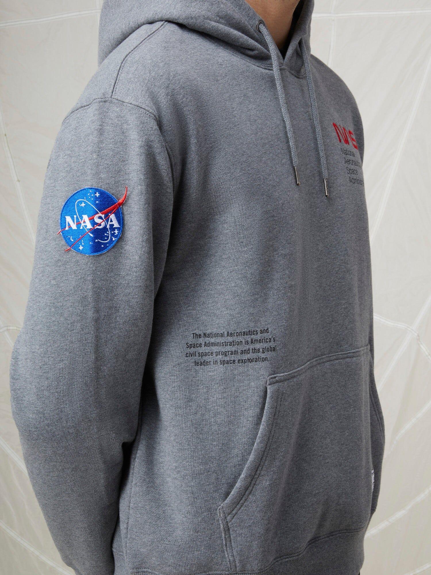 NASA WORM LOGO HOODIE (CHARCOAL) Male Product Image
