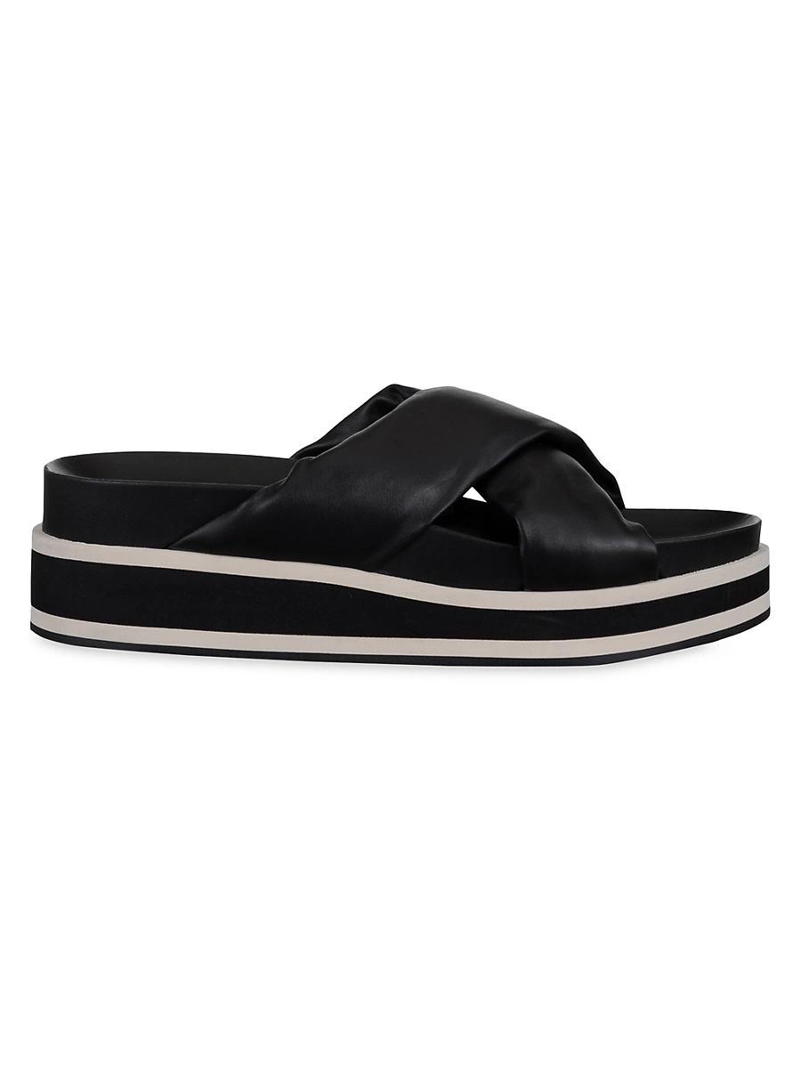 Womens Le Playa Leather Platform Slides Sandals Product Image