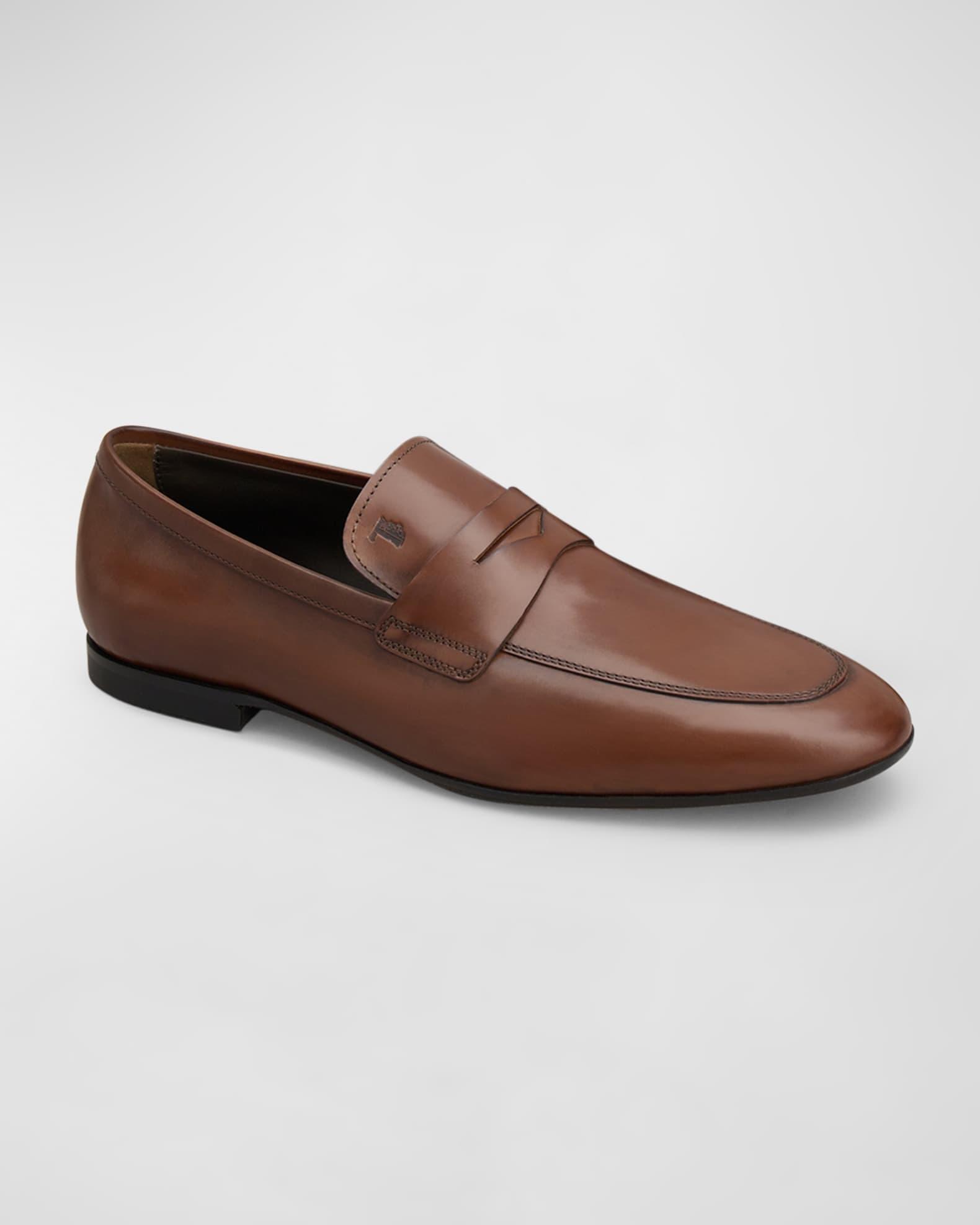 Men's Smooth Leather Penny Loafers Product Image