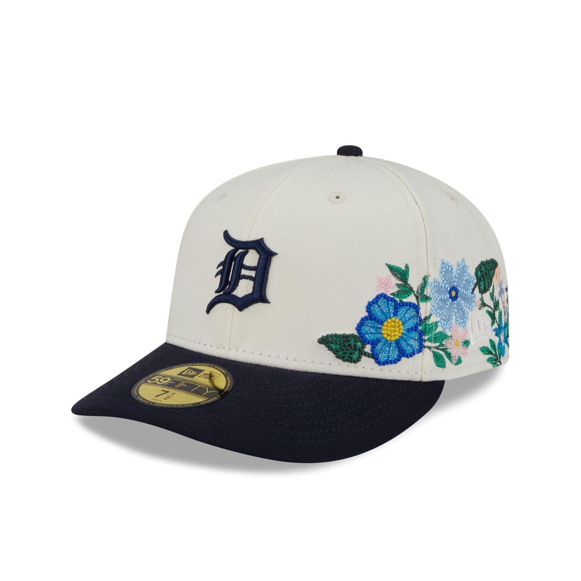 Detroit Tigers Tonal Florals White 59FIFTY Fitted Hat Male Product Image