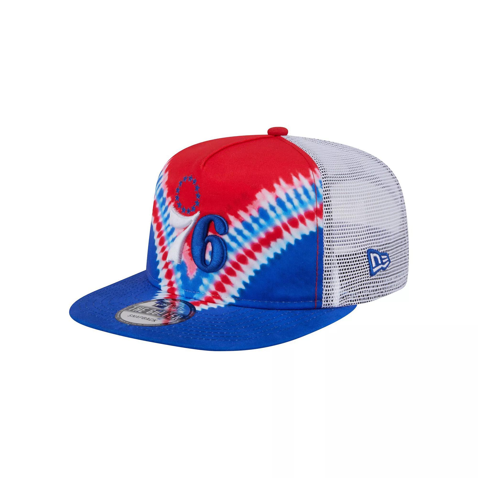 Men's New Era Royal/Red Philadelphia 76ers Throwback Dye Golfer Snapback Hat, 76r Blue Product Image