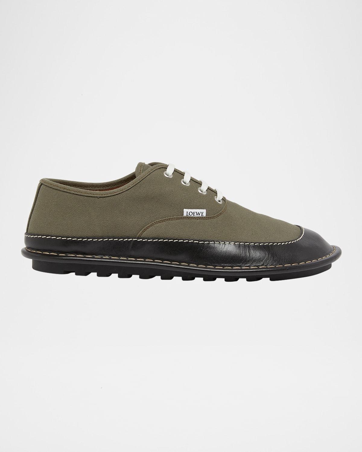 Mens Bay Canvas and Leather Low-Top Sneakers Product Image