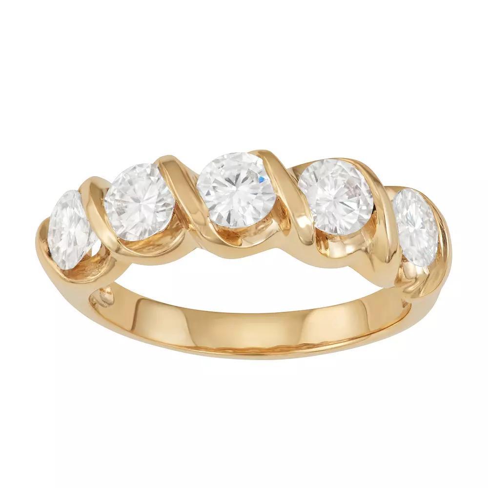 Charles & Colvard 14k Gold 1 1/6 Carat T.W. Lab-Created Moissanite Twist Ring, Women's, Size: 9 Product Image