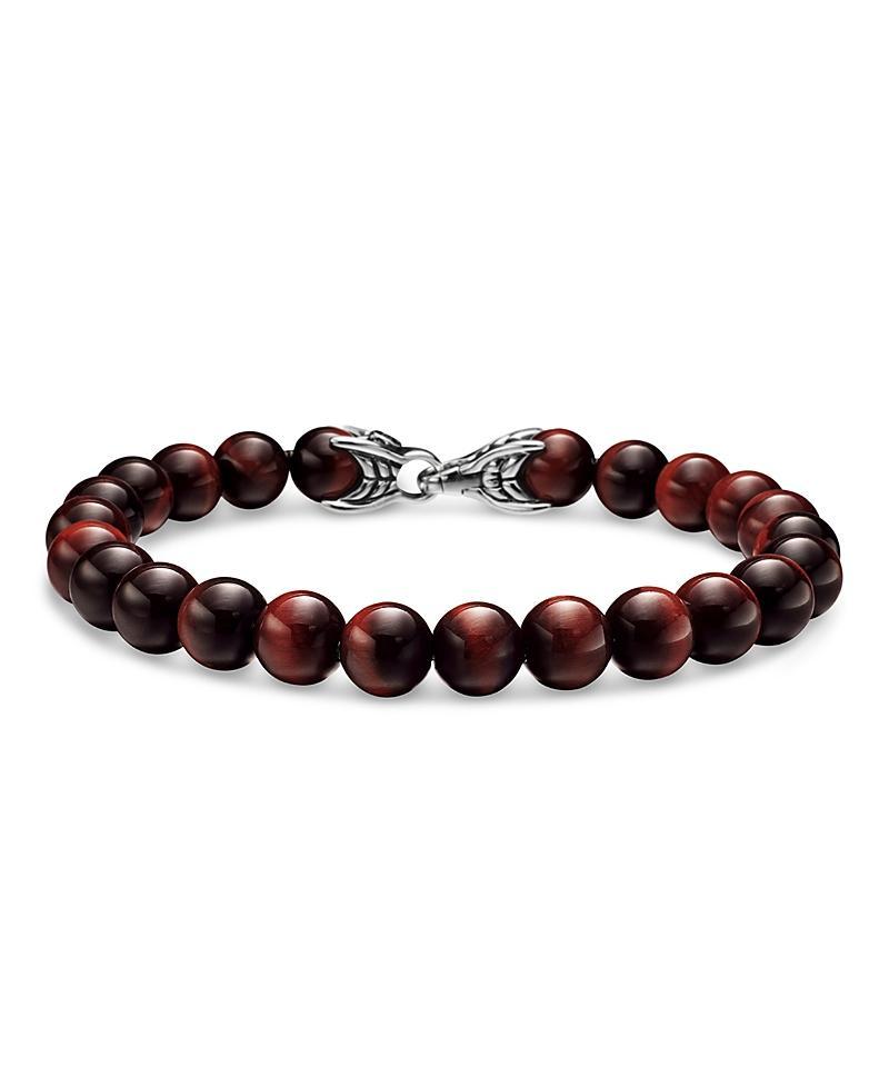 David Yurman Mens Spiritual Beads Bracelet in Sterling Silver with Red Tigers Eye, 8mm Product Image