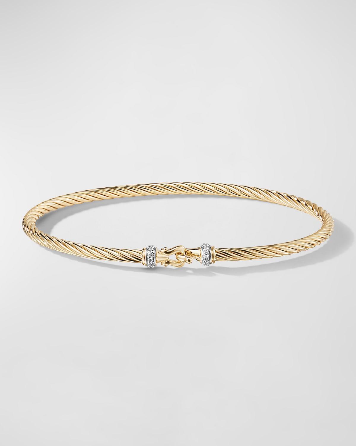 Womens Buckle Classic Cable Bracelet in 18K Yellow Gold Product Image