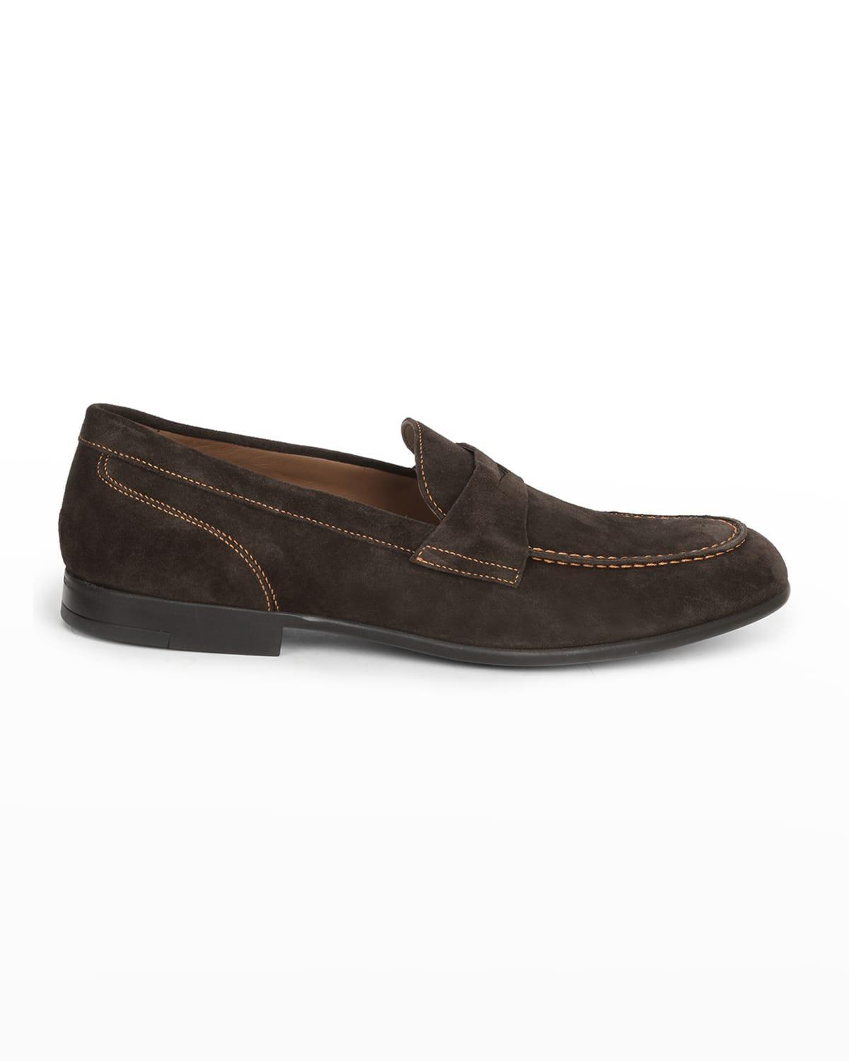 Men's Silas Suede Penny Loafers Product Image