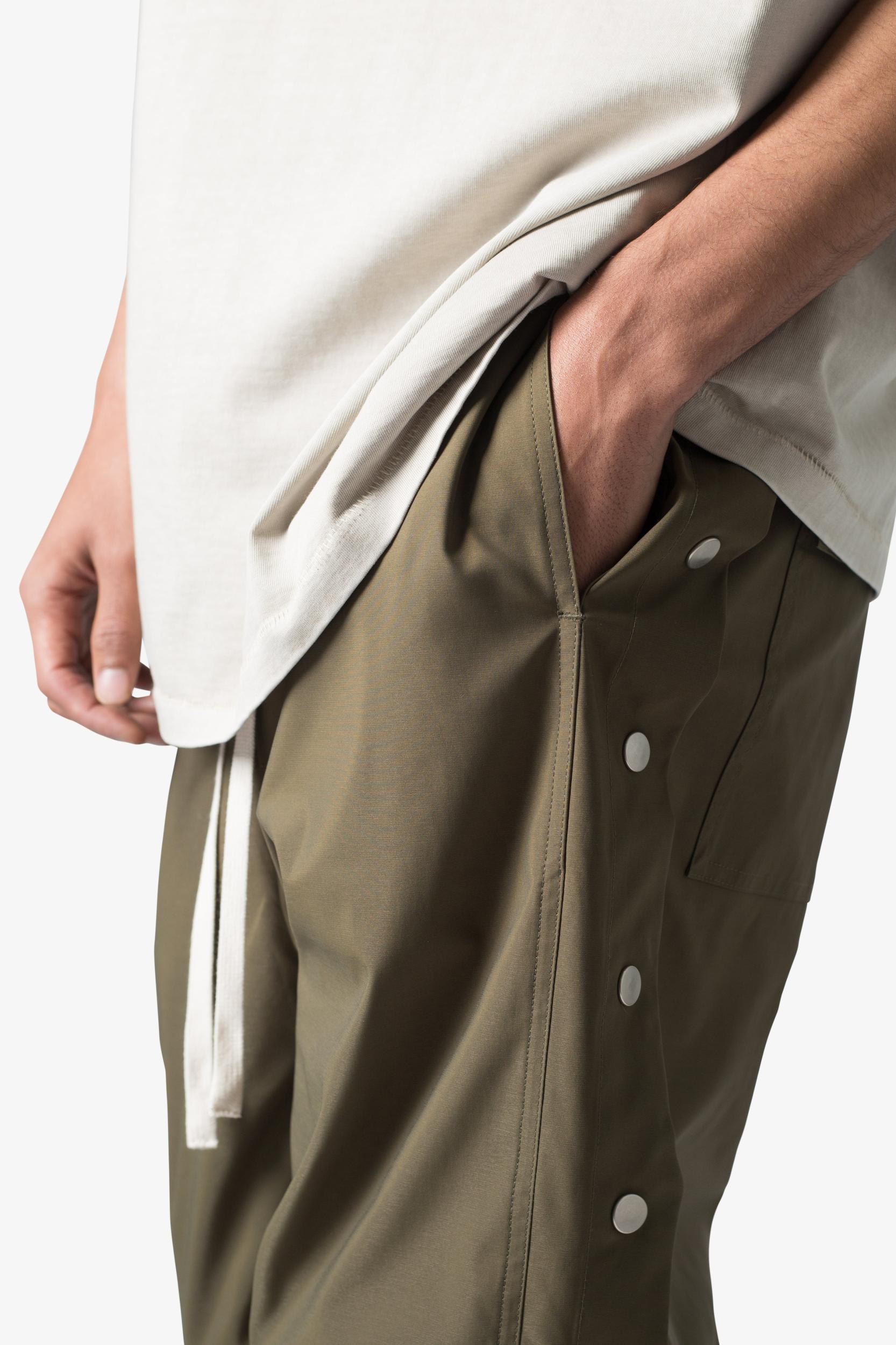 Side Snap Nylon Pants - Olive Product Image